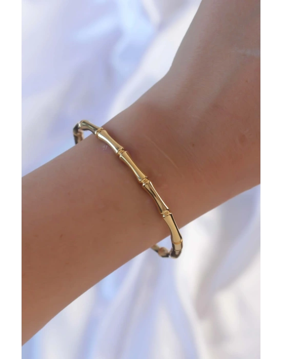 316L Çelik Altın Renk Kemik Model Bileklik