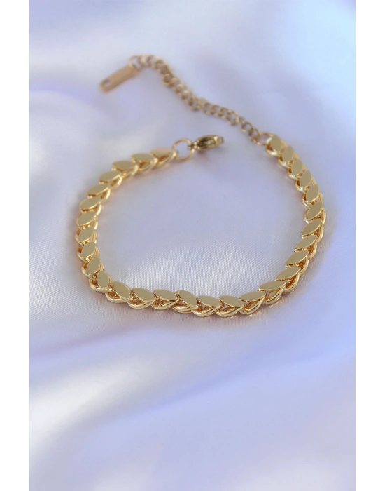 316L Çelik Arpa Gold Renk Kadın Bileklik