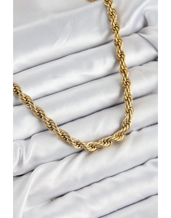 316L Çelik Burgu Model Gold Renk Kadın Kolye