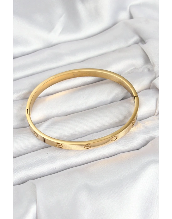 316L Çelik Gold Renk 65 mm Kadın Kelepçe Bileklik
