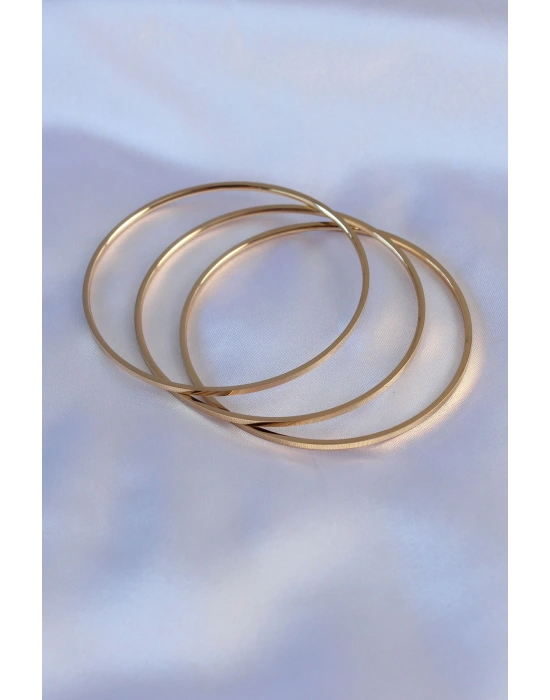 316L Çelik Gold Renk Ajda Model Kadın 65 mm Bilezik