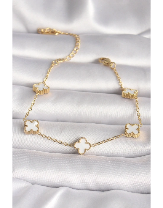 316L Çelik Gold Renk Baby Boy Yonca Model Kadın Bileklik