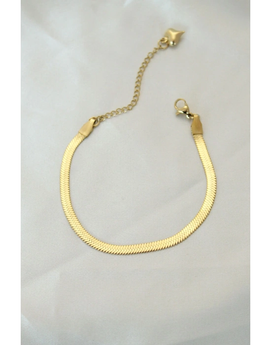 316L Çelik Gold Renk İtalyan Zincirli Bileklik