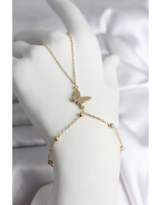 316L Çelik Gold Renk Kelebek Model Kadın Şahmeran