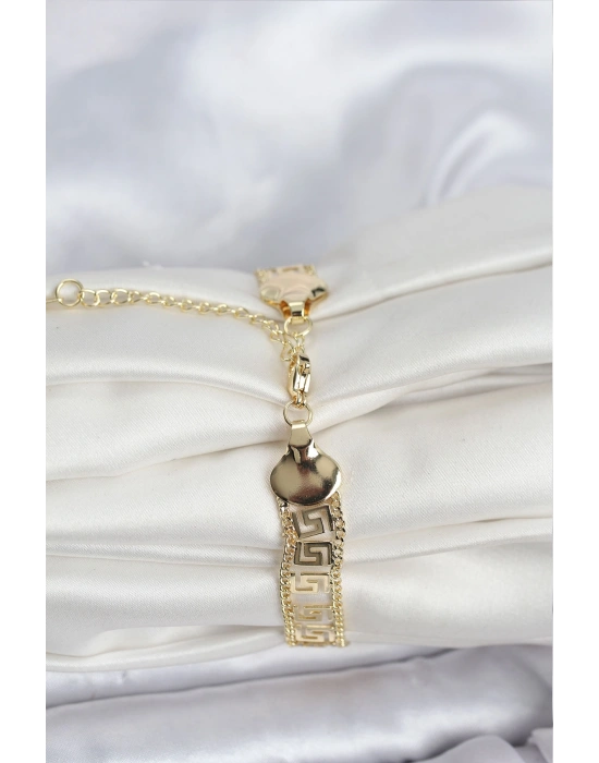 316L Çelik Gold Renk Labirent Model Kadın Bileklik