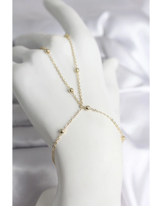 316L Çelik Gold Renk Topçuk Zincir Model Kadın Şahmeran