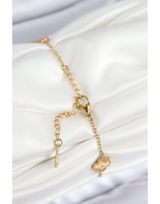 316L Çelik Gold Renk Yonca Kadın Bileklik