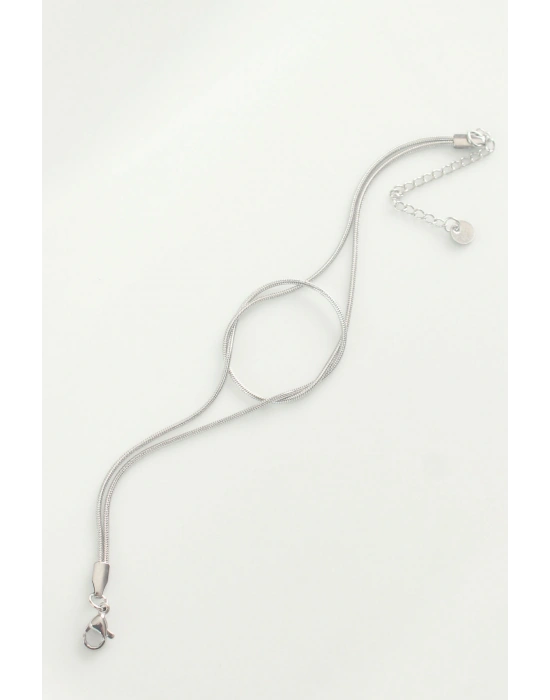 316L Çelik Gümüş Renk Düğüm Model Bileklik