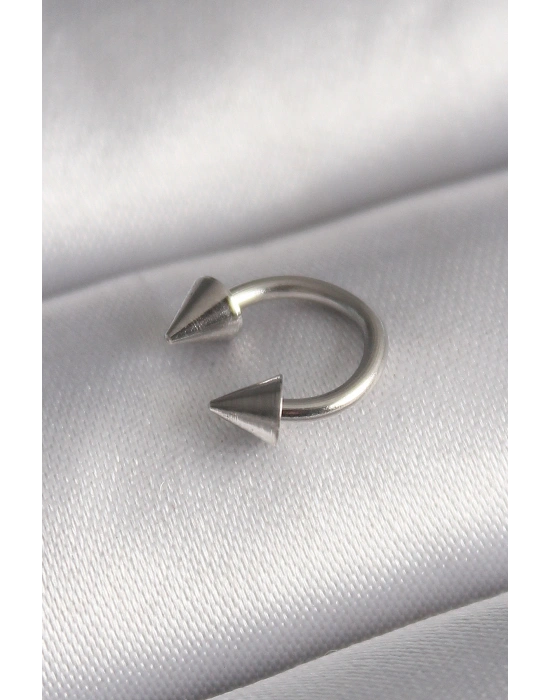 316L Çelik Gümüş Renk Halka Çivi Model Kadın Piercing