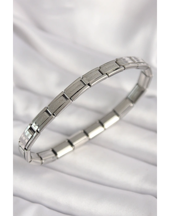 316L Çelik Gümüş Renk İnce Yazılı Nomination Kadın Bileklik