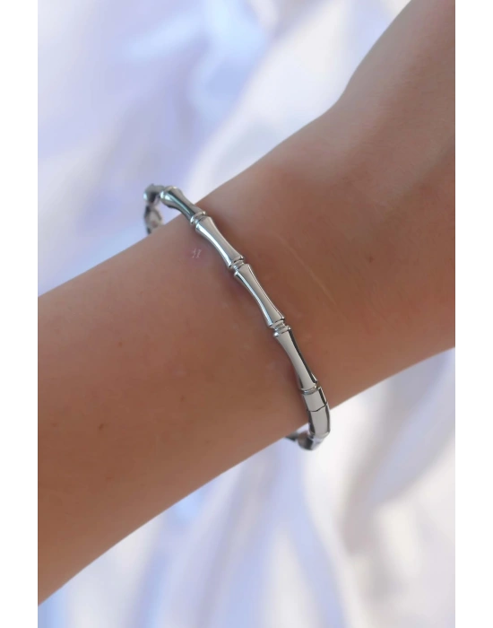 316L Çelik Gümüş Renk Kemik Model Bileklik