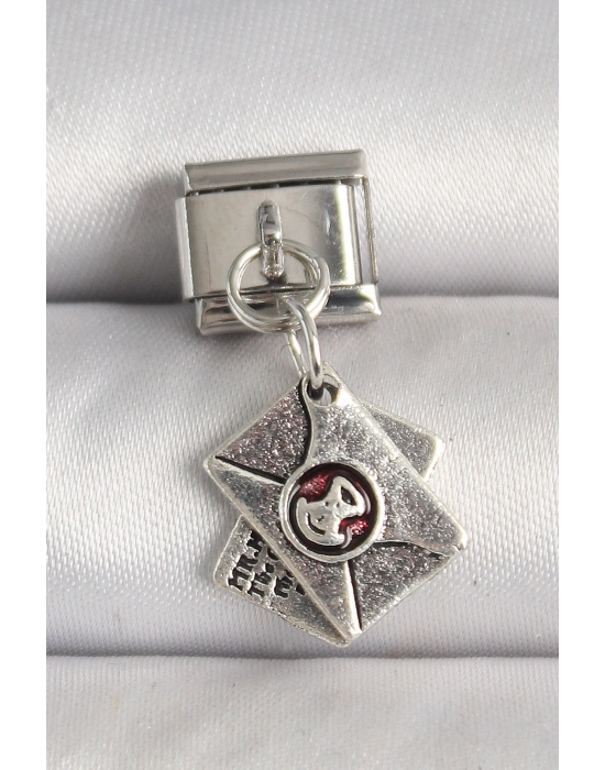 316L Çelik Gümüş Renk Mektup Model Nomination Charm