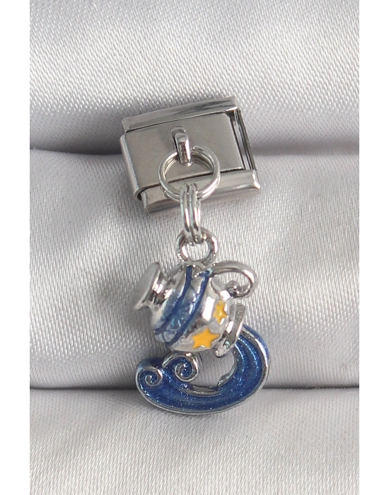 316L Çelik Gümüş Renk Sallantı Kova Burç Model Nomination Charm