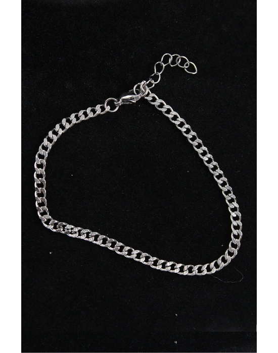 316L Çelik İnce Klasik Model Gümüş Renk Erkek Bileklik