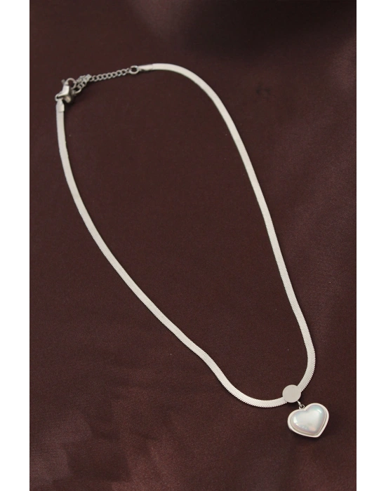 316L Çelik İtalyan Zincir Kalp Kolye