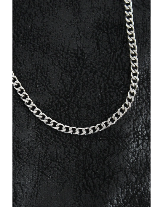 316L Çelik Klasik Zincir Model Gümüş Renk Erkek Kolye