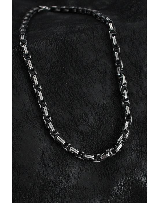 316L Çelik Kral Zincir Model Gümüş Renk Erkek Kolye