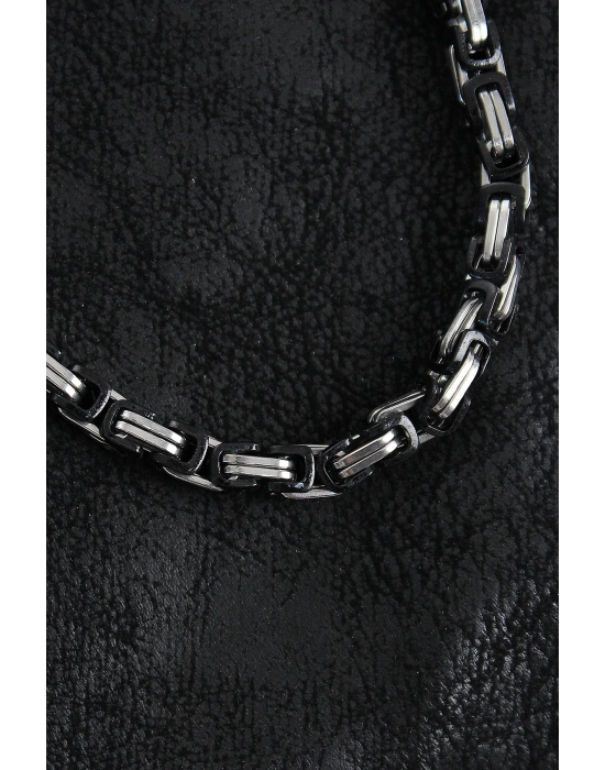 316L Çelik Kral Zincir Model Gümüş Renk Erkek Kolye