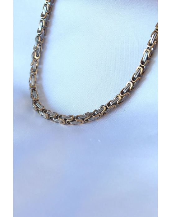 316L Çelik Mix Renk Kral Zincir Model Erkek Kolye