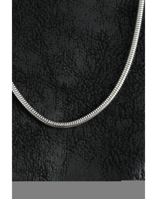 316L Çelik Oval İtalyan Zincir Model Gümüş Renk Erkek Kolye