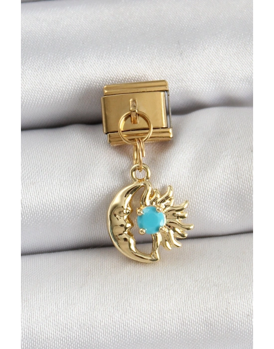 316L Çelik Sallantılı Ay Ve Güneş Model Gold Renk Nomination Charm
