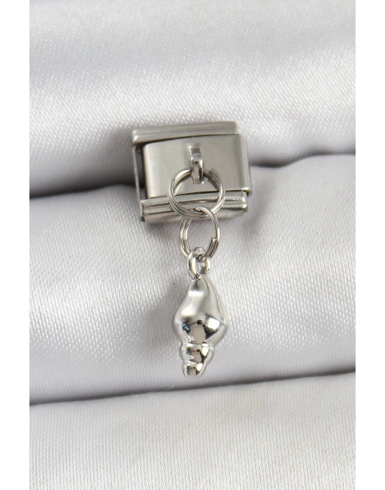 316L Çelik Sallantılı Deniz Kabuğu Model Gümüş Renk Nomination Charm