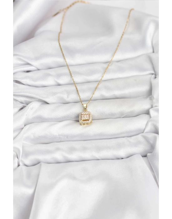 316L Çelik Zincir Gold Renk Baget Model Kadın Kolye