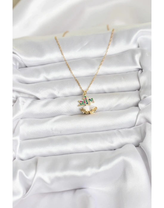 316L Çelik Zincir Gold Renk Chirtsmas Bell Model Yılbaşı Temalı Kadın Kolye