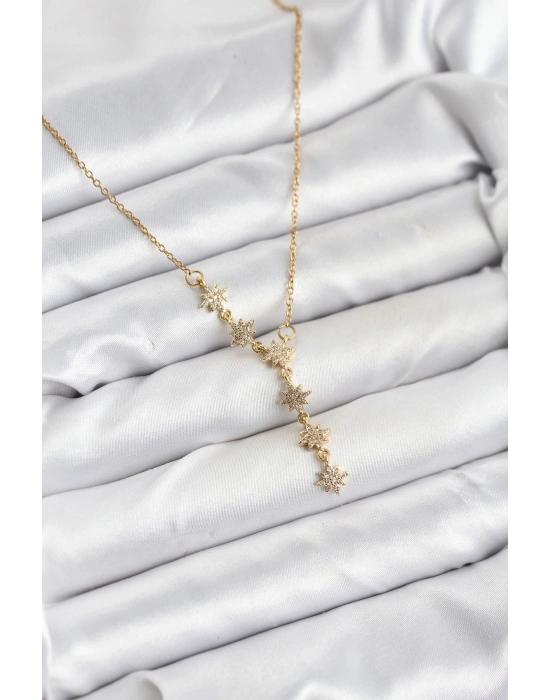 316L Çelik Zincir Gold Renk Kutup Yıldızı Model Kadın Kolye