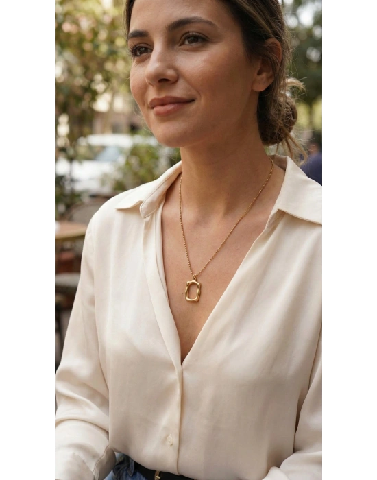 316L Çelik Zincir Gold Renk Model Kadın Kolye