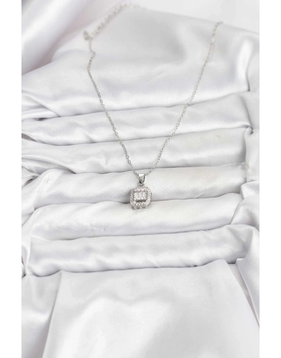 316L Çelik Zincir Gümüş Renk Baget Model Kadın Kolye