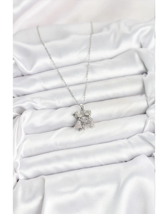 316L Çelik Zincir Gümüş Renk Erkek Kız Model Kadın Kolye