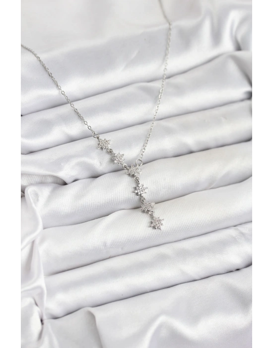 316L Çelik Zincir Gümüş Renk Kutup Yıldızı Model Kadın Kolye