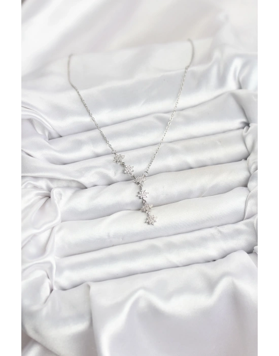 316L Çelik Zincir Gümüş Renk Kutup Yıldızı Model Kadın Kolye