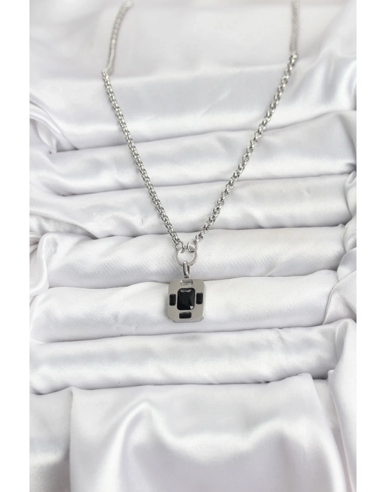 316L Çelik Zincir Gümüş Renk Vintage Model Kadın Kolye