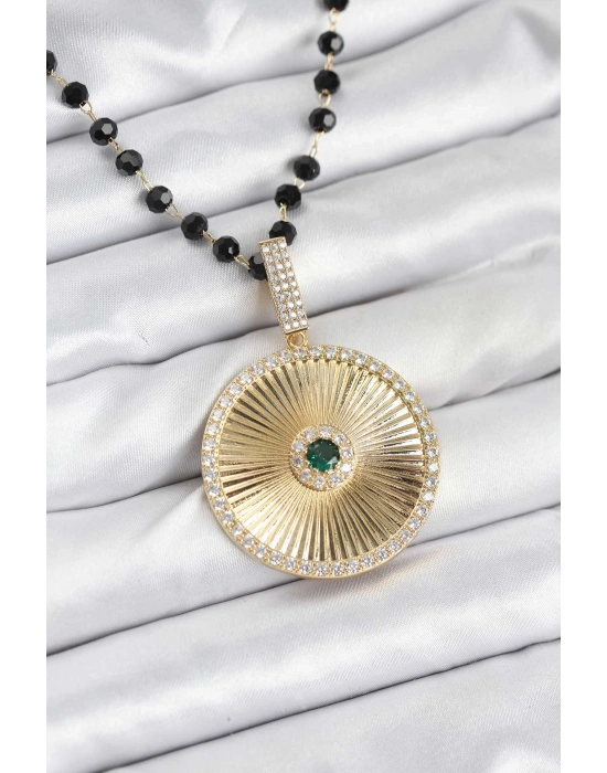 316L Çelik Zincir Kristal Boncuklu Kadın Kolye