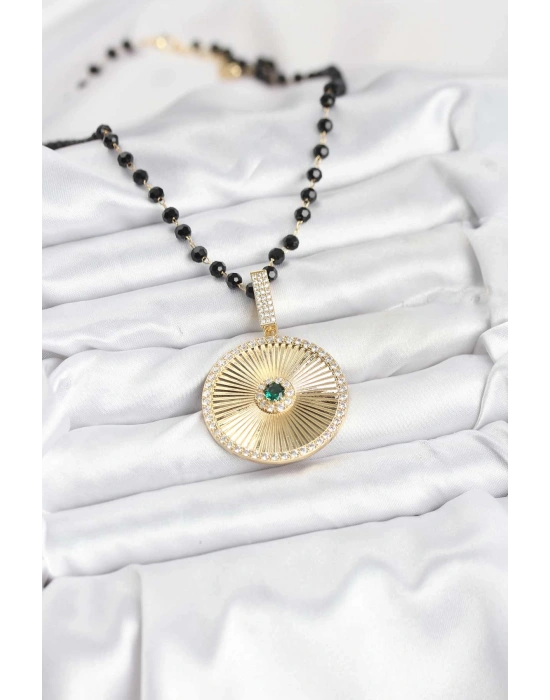 316L Çelik Zincir Kristal Boncuklu Kadın Kolye