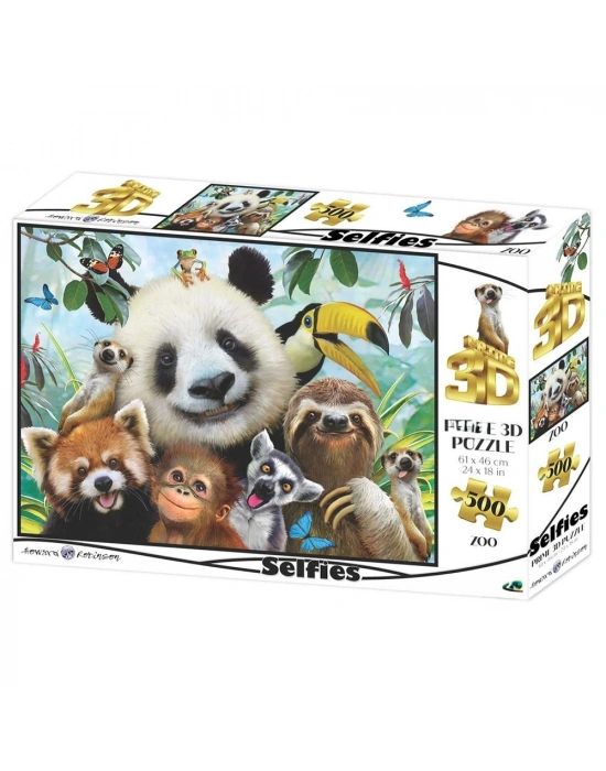 3D - Hayvanat Bahçesi Selfie 500 Parça Yetişkin Puzzle
