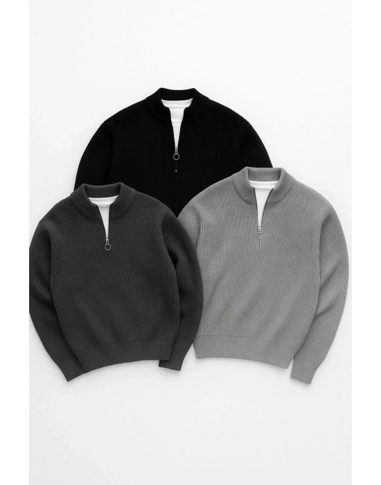 3lü set erkek triko kazak sweat