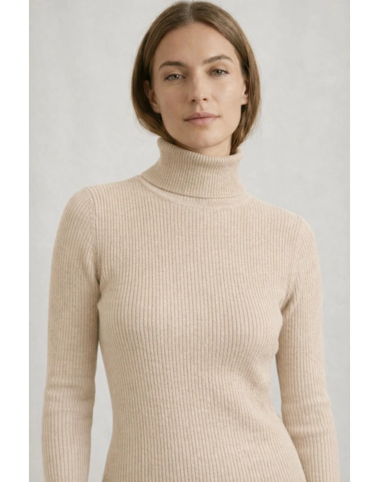 3lü Siyah Beyaz Bej Boğazlı Kazak Mevsimlik Kurtarıcı Parça Pamuklu Balıkçı Yaka Şardonlu Slimfit