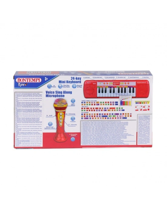 4002120  Elektronik Mikrofonlu Org 24 Tuş Kırmızı -