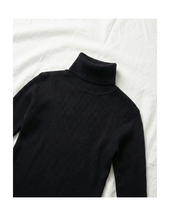 4lü Siyah Beyaz Bej Gri Boğazlı Kazak Mevsimlik Kurtarıcı Parça Pamuklu Balıkçı Yaka Slimfit