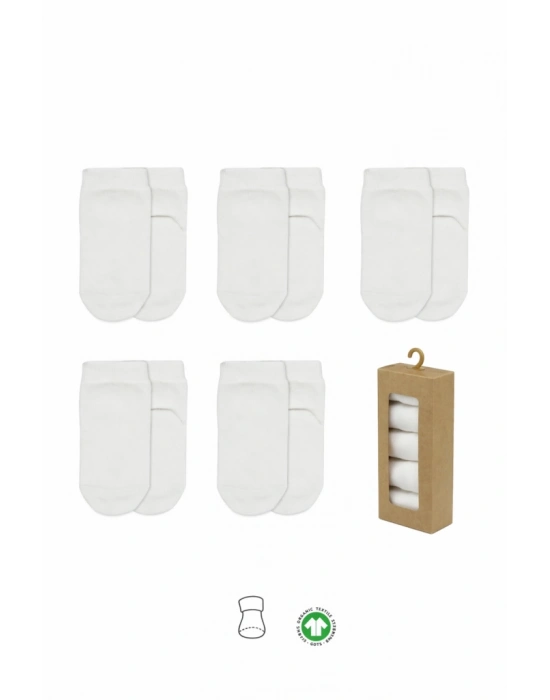 5li Penye Soket Kutulu Basic Çorap 10131 Ekru