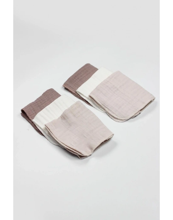 6lı Müslin Mendil 20x20 cm 90106 Taş Ekru Antrasit