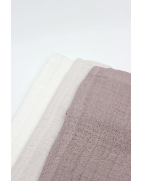 6lı Müslin Mendil 20x20 cm 90106 Taş Ekru Antrasit