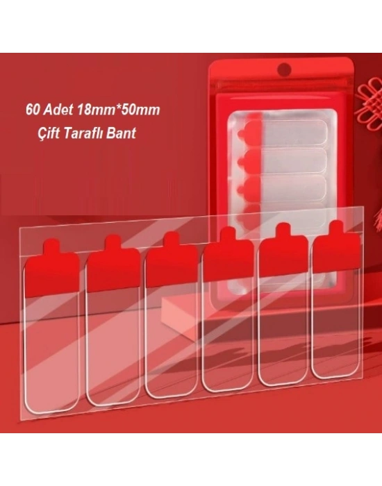 60 Parça Kolay Açılır Güçlü Çift Taraflı Bant 18mm*50mm