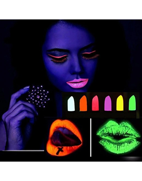 6’lı Neon Boya – UV Işıkta Parlayan Makyaj Seti