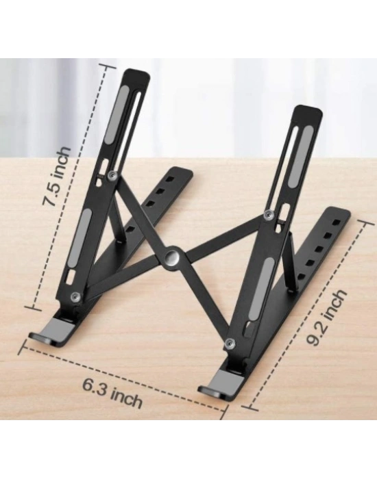 7 Kademeli Ayarlı Katlanabilir Laptop Tablet Standı Siyah