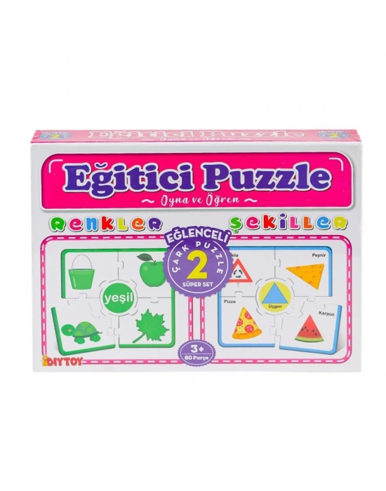 7194 Çark Puzzle Renkler Şekiller -