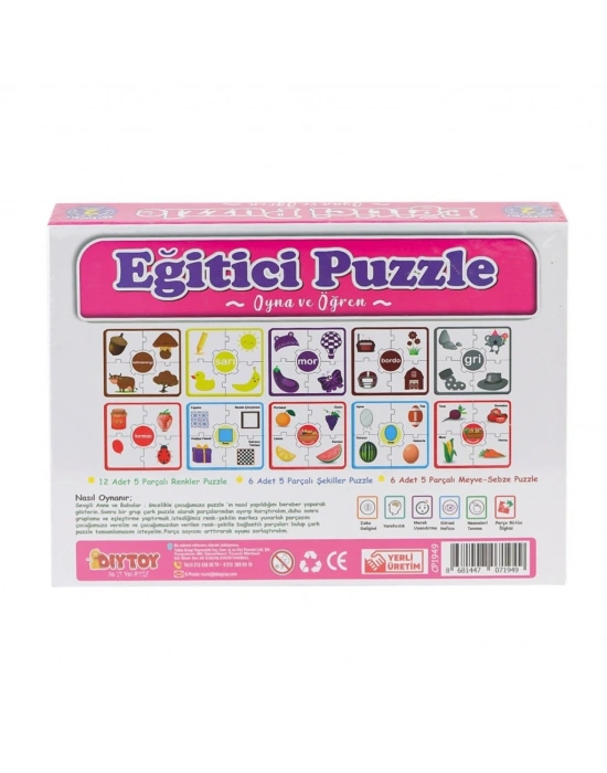 7194 Çark Puzzle Renkler Şekiller -